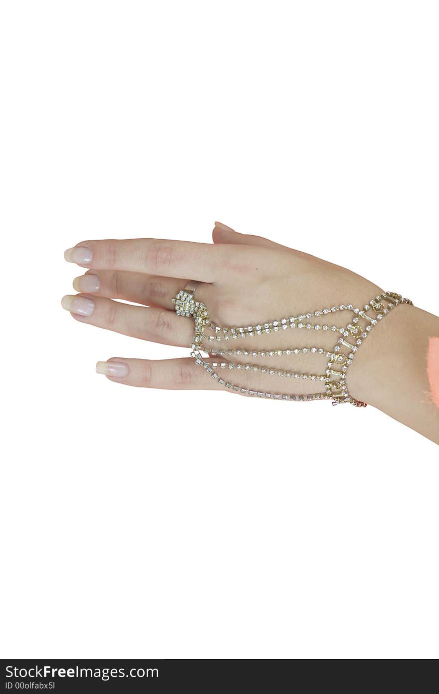 Hand of girl, isolated on a white background