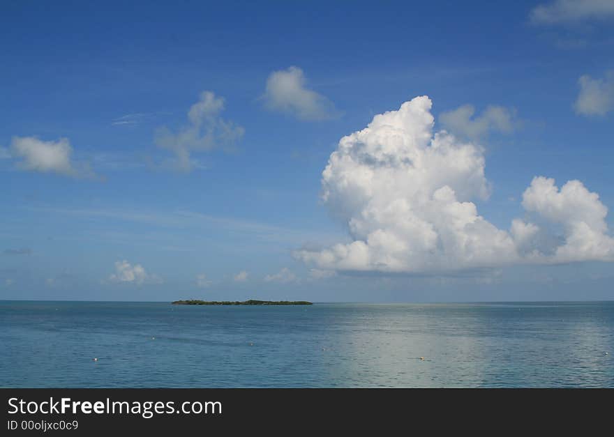 Beautiful Tropical Island in the distance