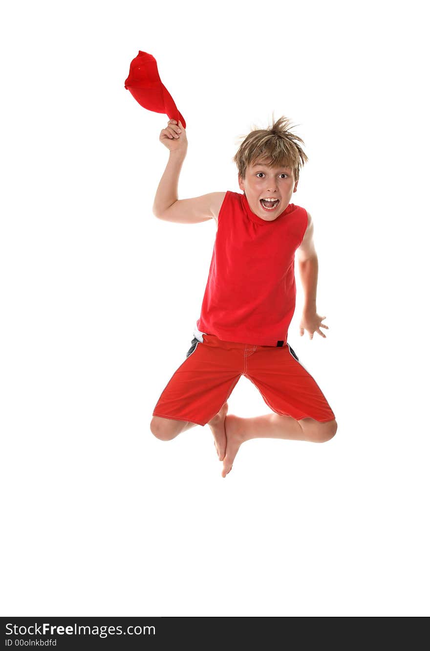 Boy With Zest For Life Leaping