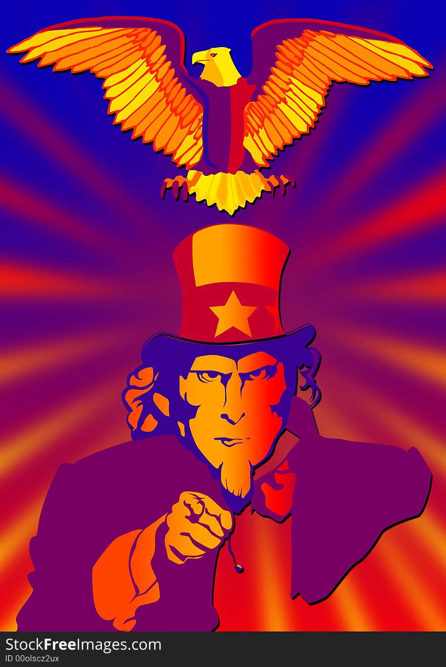 Uncle Sam And Eagle