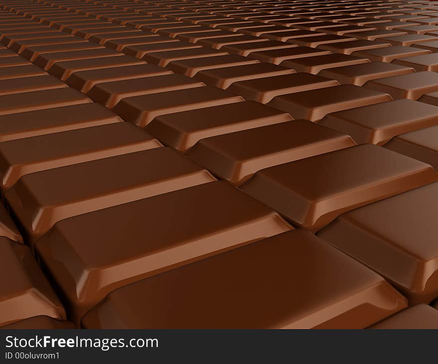 Chocolate highly detailed 3D render. Chocolate highly detailed 3D render