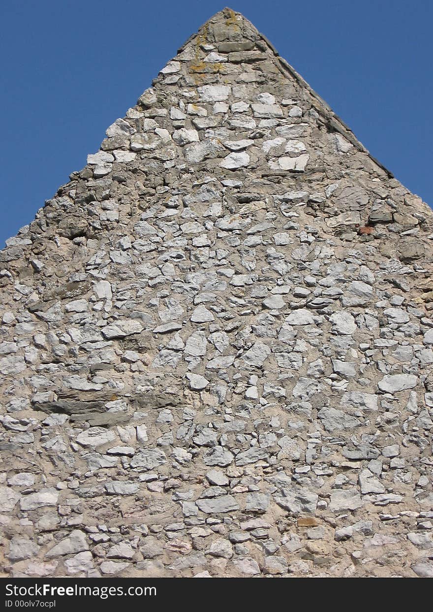 Pyramid from stone in europe.