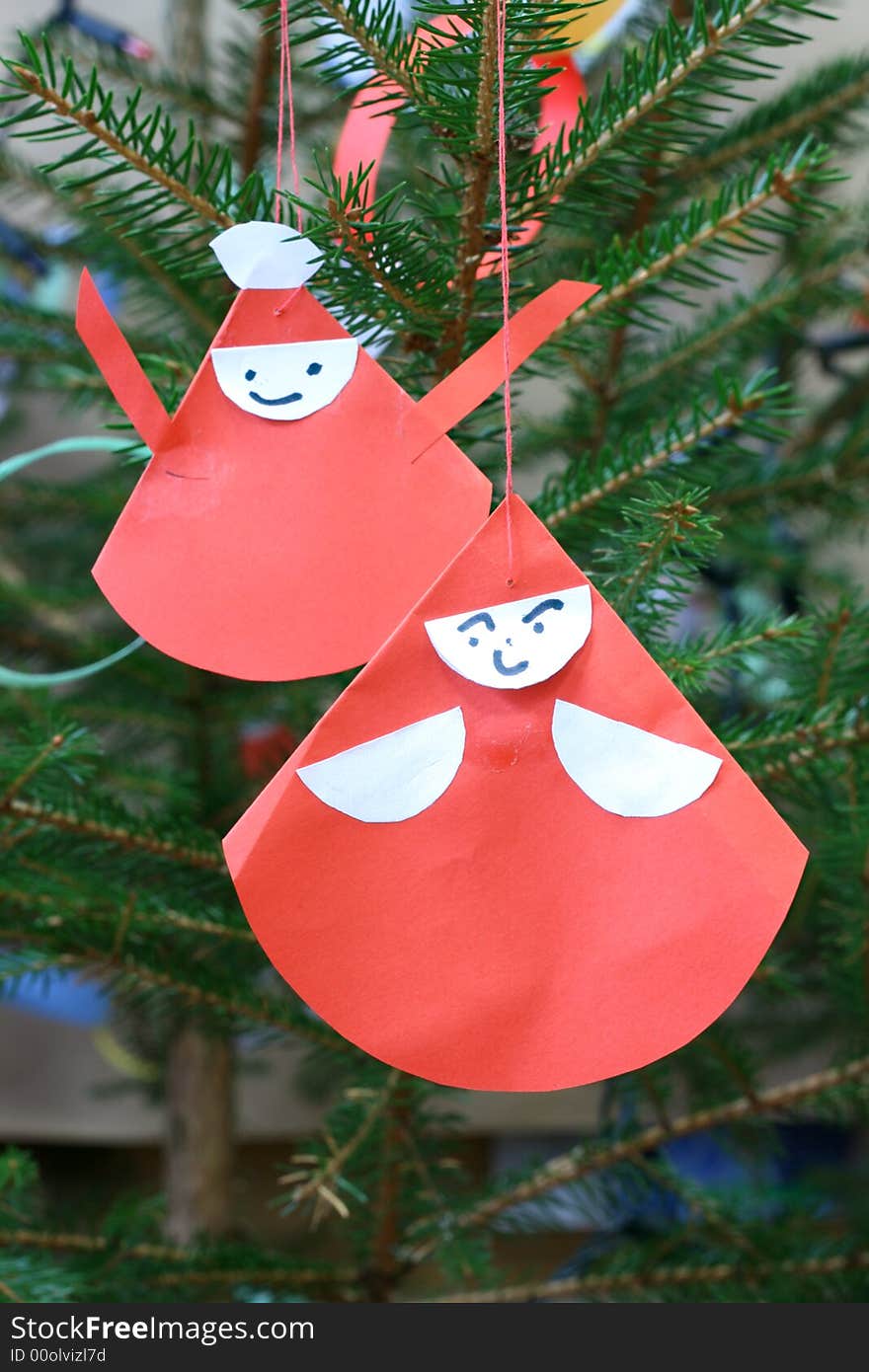 Christmas Ornaments - Paper Santa Claus