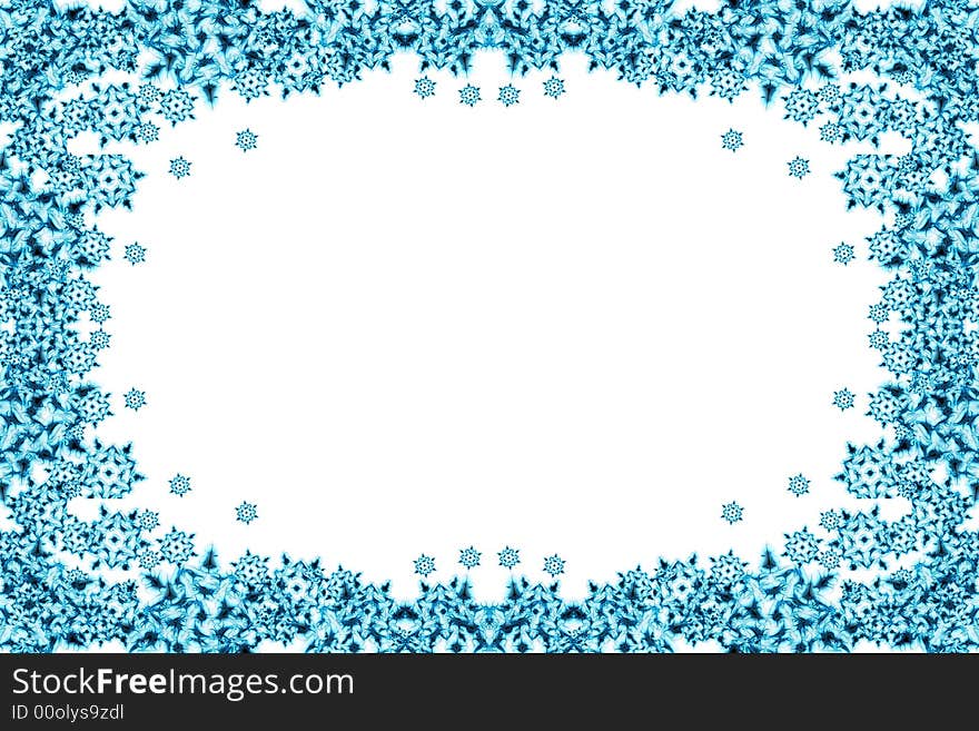 Snow flakes background with the blue color