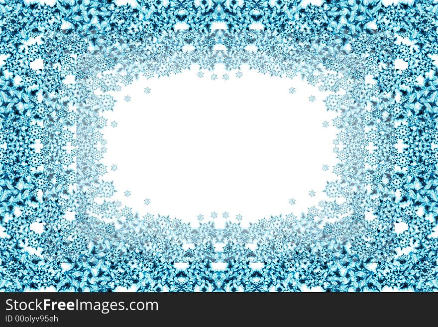 Snow flakes background with the blue color