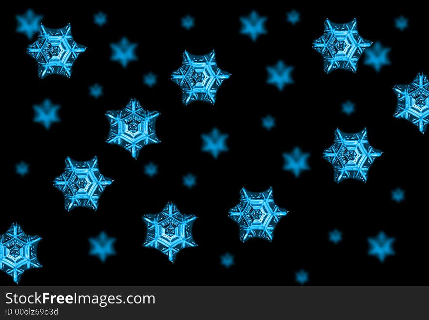 Snow flakes background with the blue color