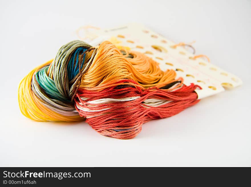 Closeup of multicolored whool threads. Closeup of multicolored whool threads