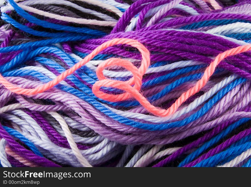 Closeup of multicolored whool threads. Closeup of multicolored whool threads