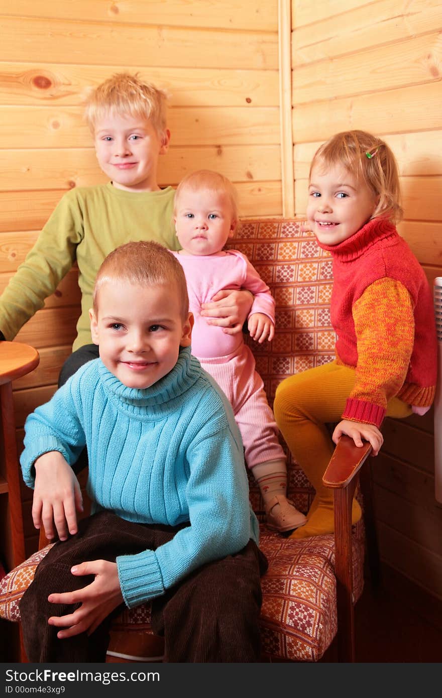 Children in wood house