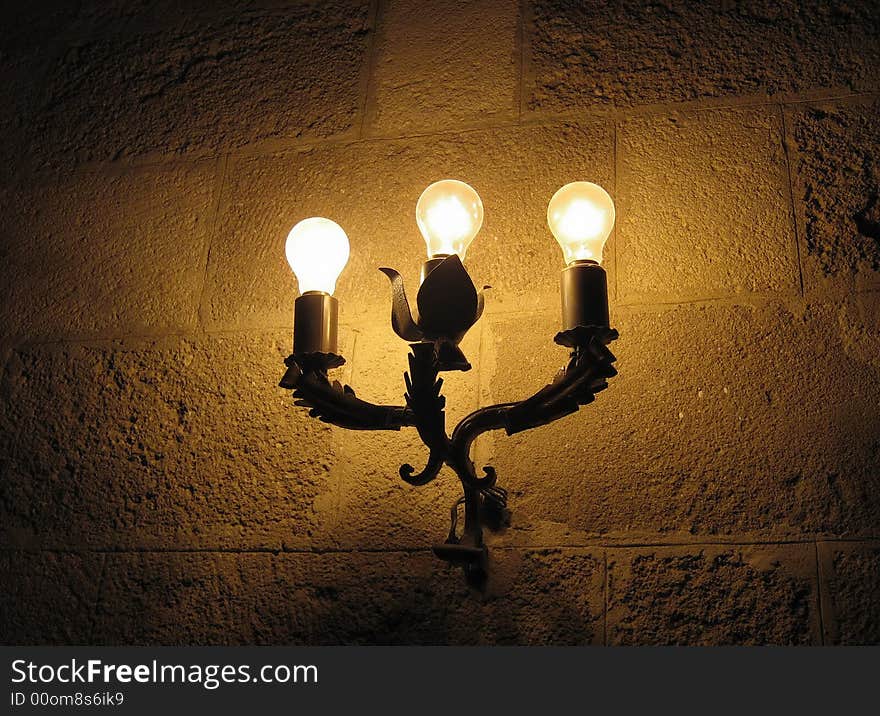 Walllamp in castle on Rhodos