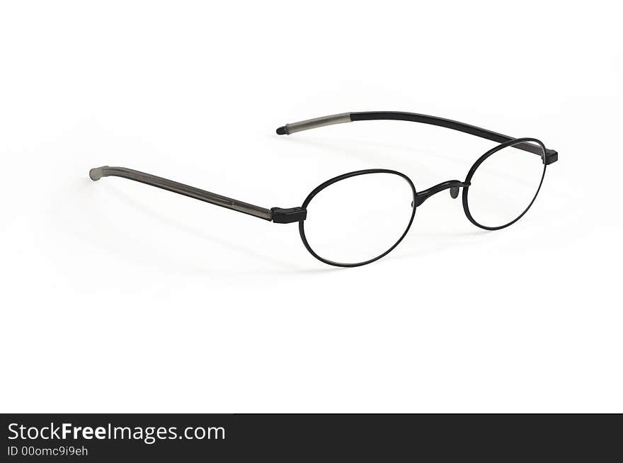 Black eyeglasses isolated on white background