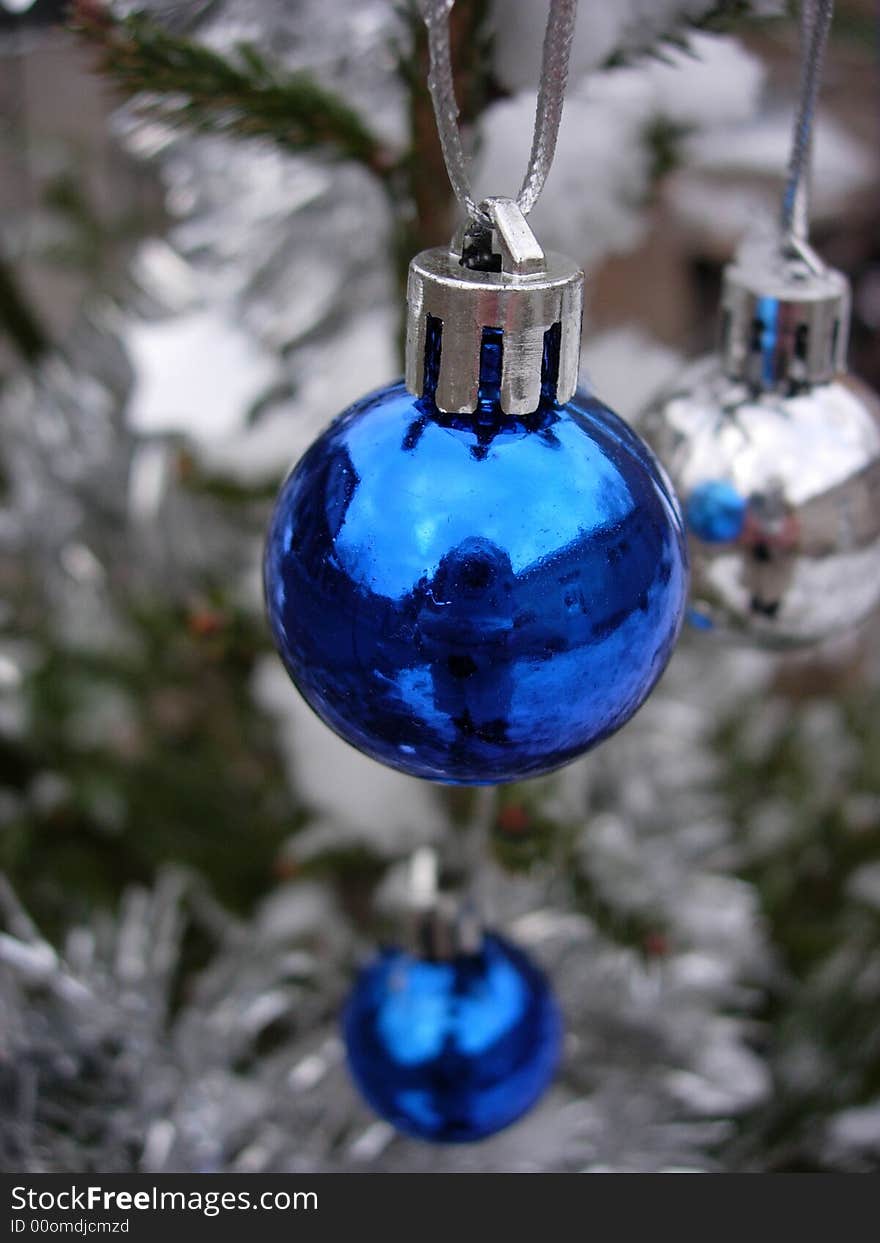 Blue christmas tree - christmas tree under snow. Blue christmas tree - christmas tree under snow