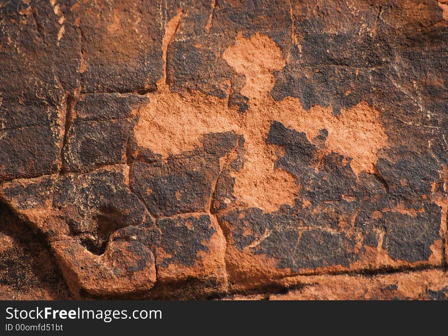 Native American petroglyph on canyon wall - Valley of fire SP