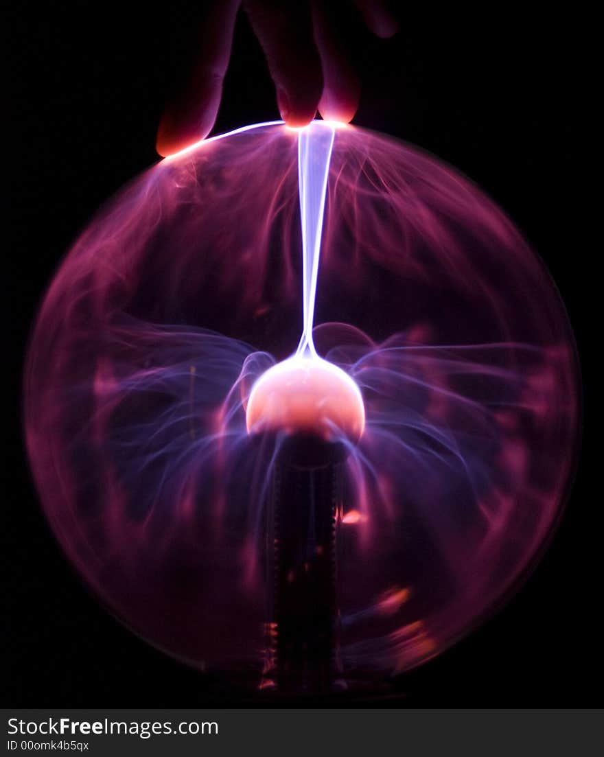 Electric Plasma Ball and hand