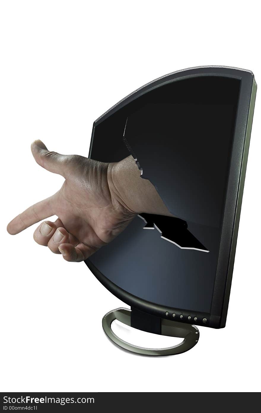 Computer Screen Monitor Hand