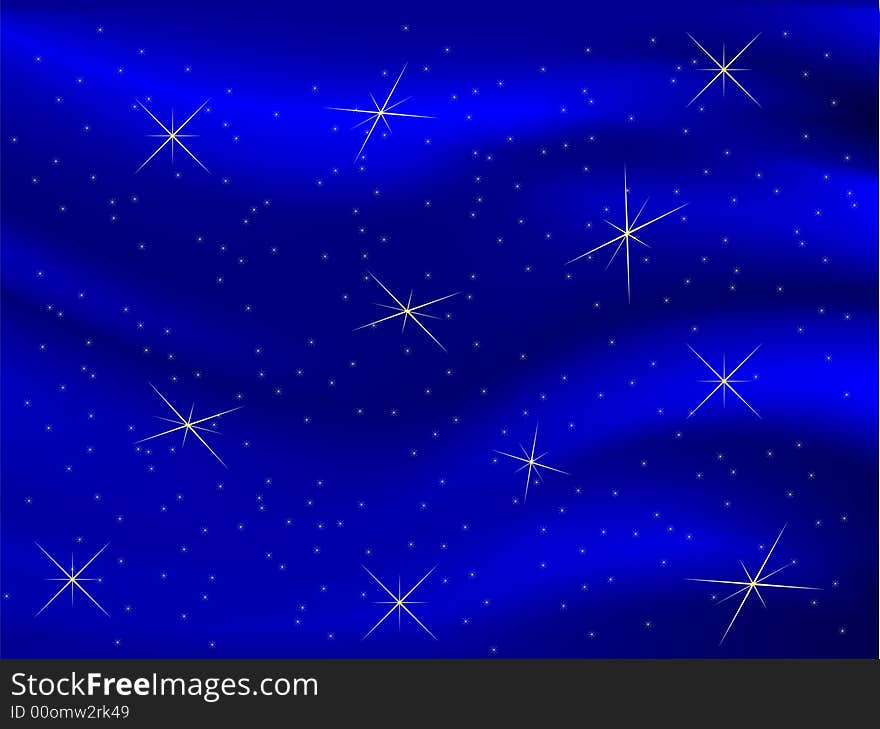 Abstract star background in blue