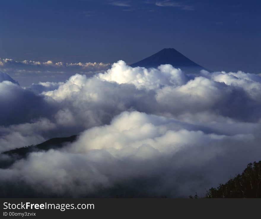 Sea of clouds with Mt. Fuji. Sea of clouds with Mt. Fuji