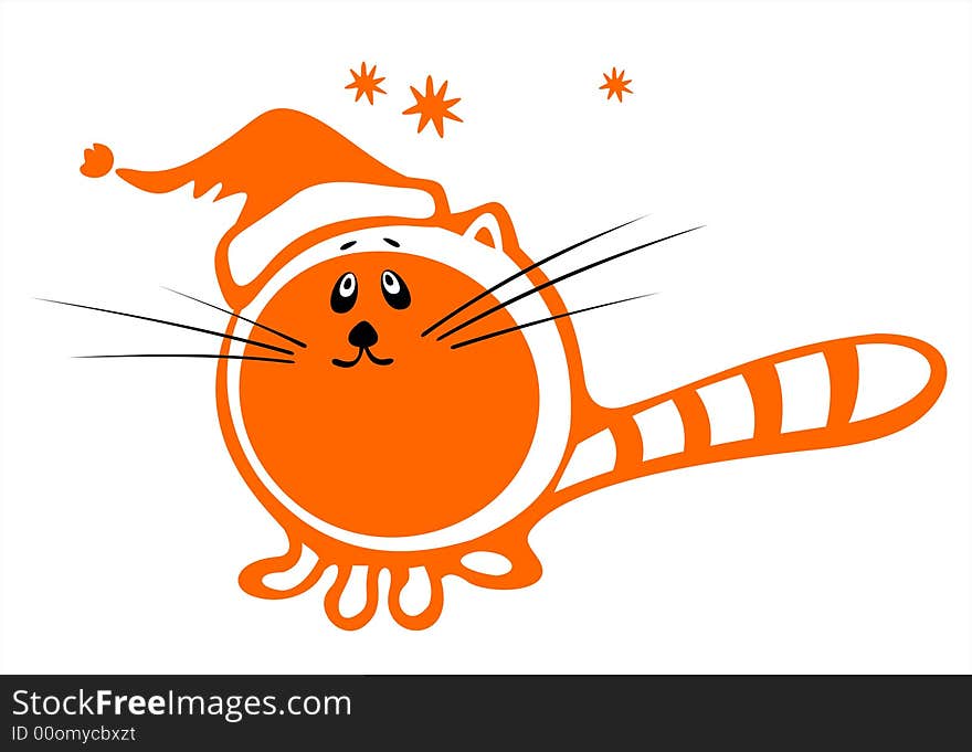 Red christmas cat