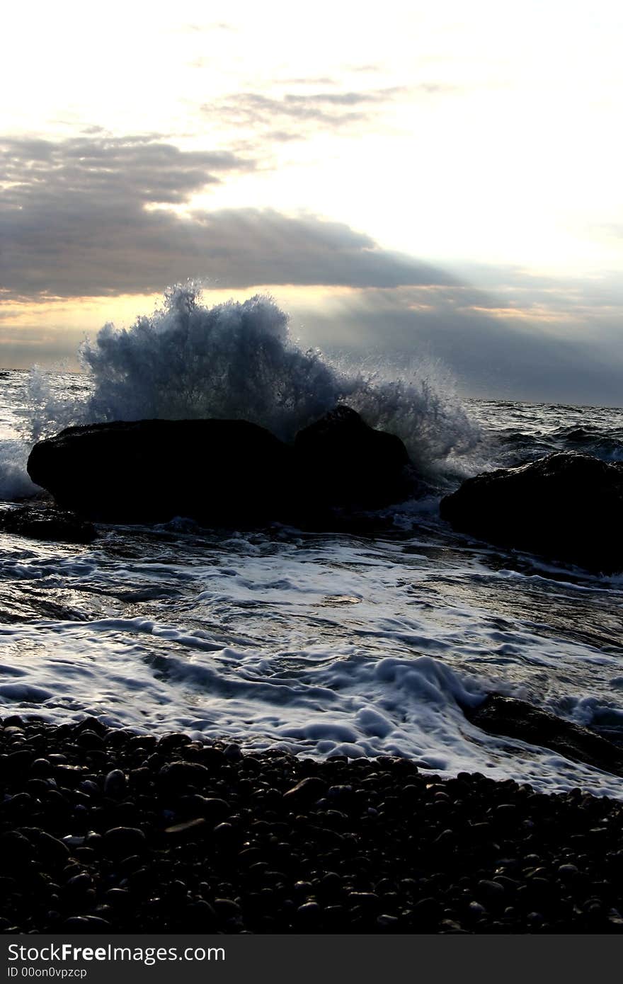 Wave in Crimea at winter 2007