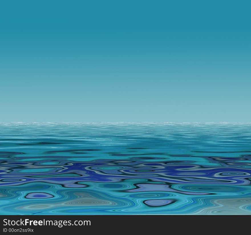 Colorful illustration of water pattern on graduated blue background. Colorful illustration of water pattern on graduated blue background