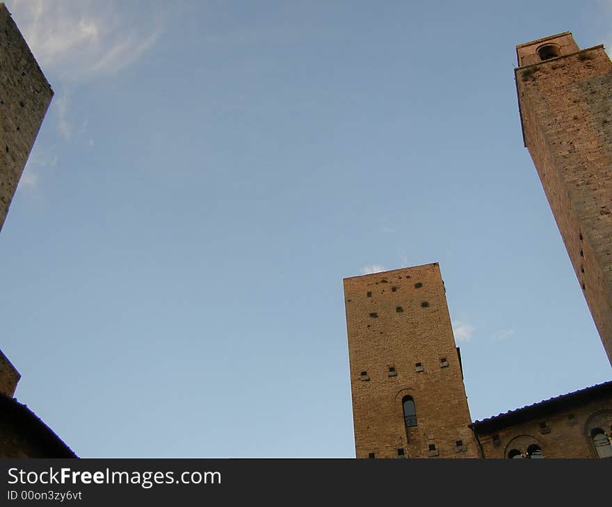 Medieval town towers