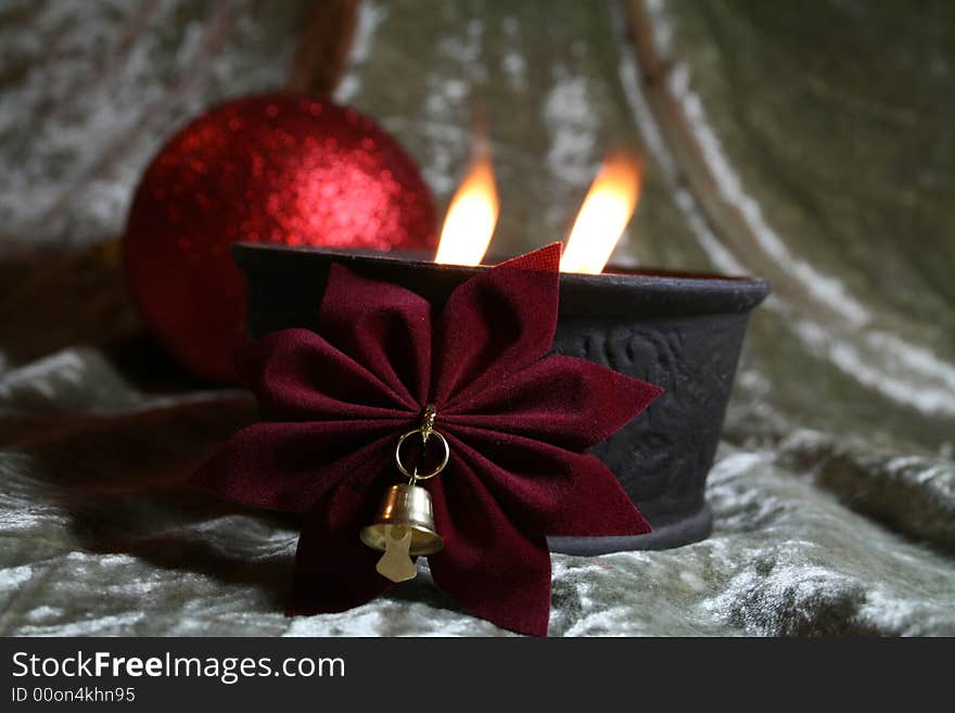 A beautiful composition of light and Christmas items. A beautiful composition of light and Christmas items.