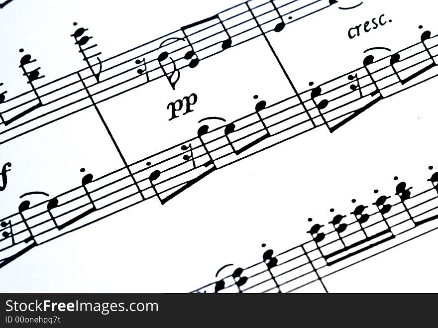 Music notes on white background