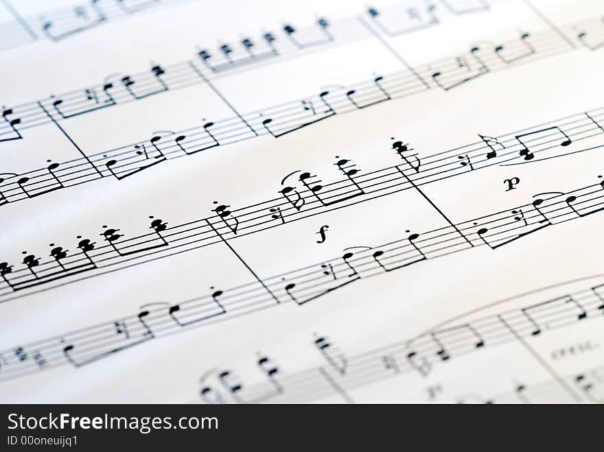 Music notes on white background