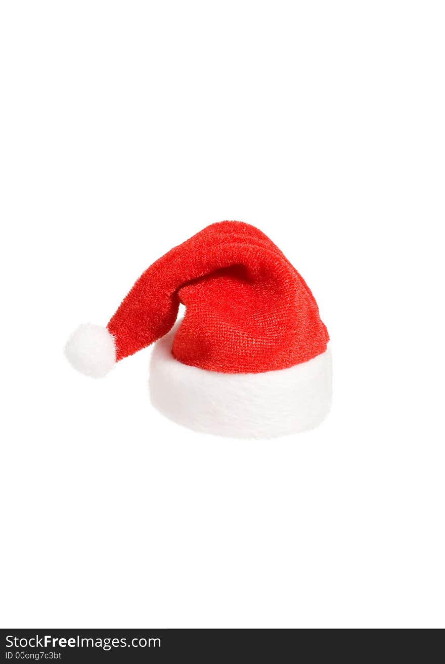 Santa small red hat isolated on white background with clipping path. Santa small red hat isolated on white background with clipping path