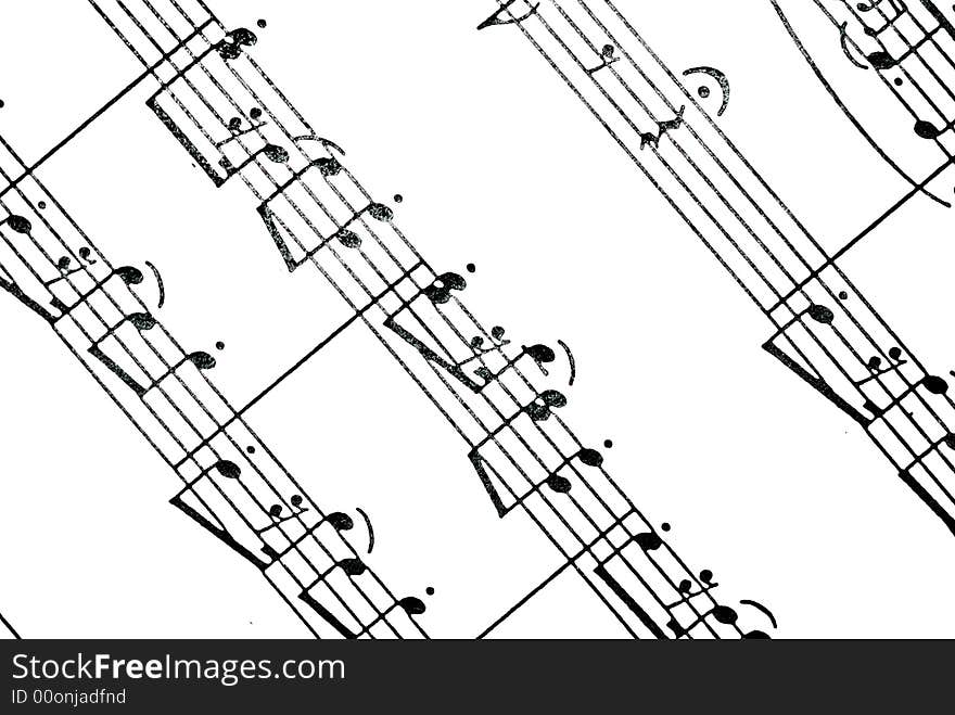 Music notes on white background