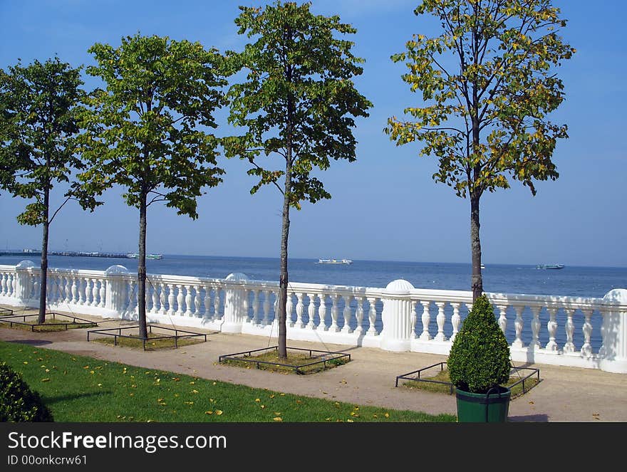 A general view on quay on the bank of Baltic sea