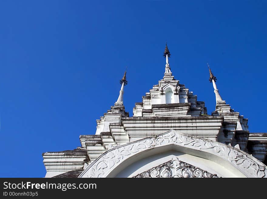 A white building at wat Suan Dok in Thailand. A white building at wat Suan Dok in Thailand