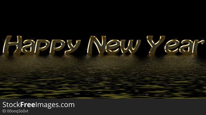 Happy New Year in gold letters