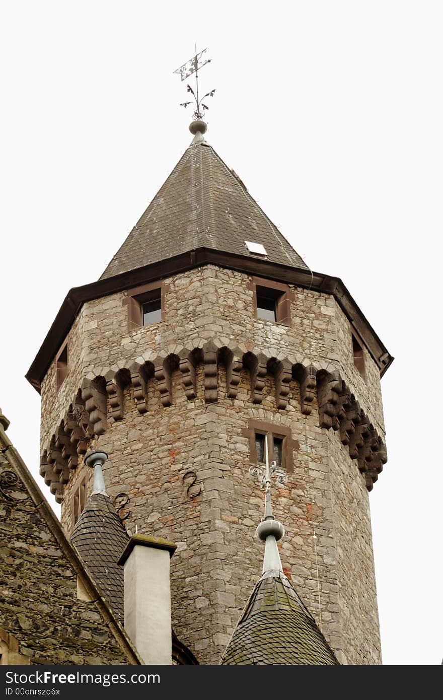 Old tower in the castle in Brausfels in Germany