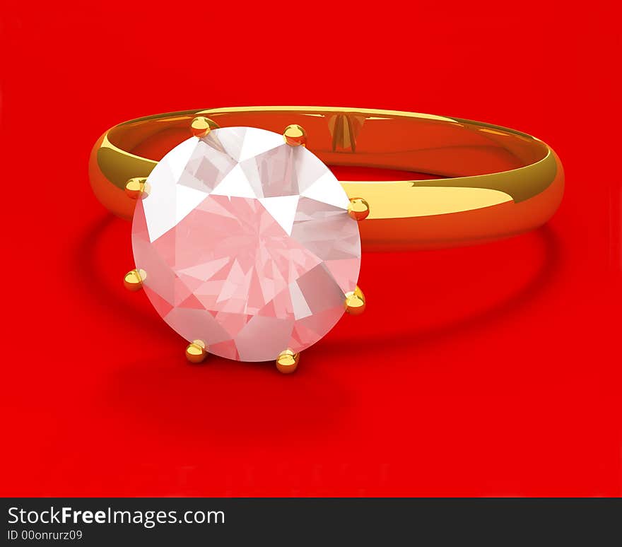 Gold ring with diamond