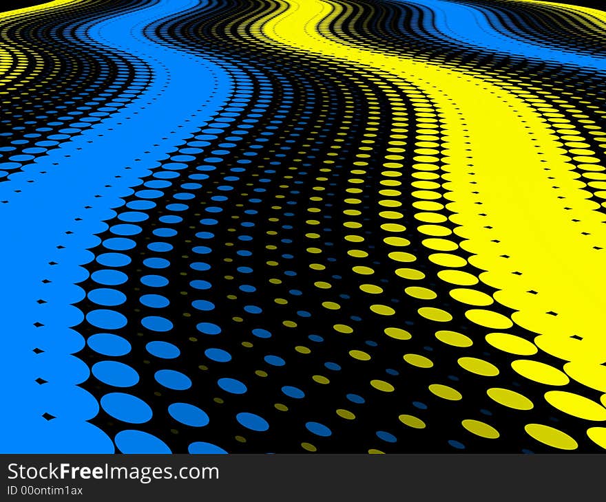 Halftone swirl on black background. Halftone swirl on black background