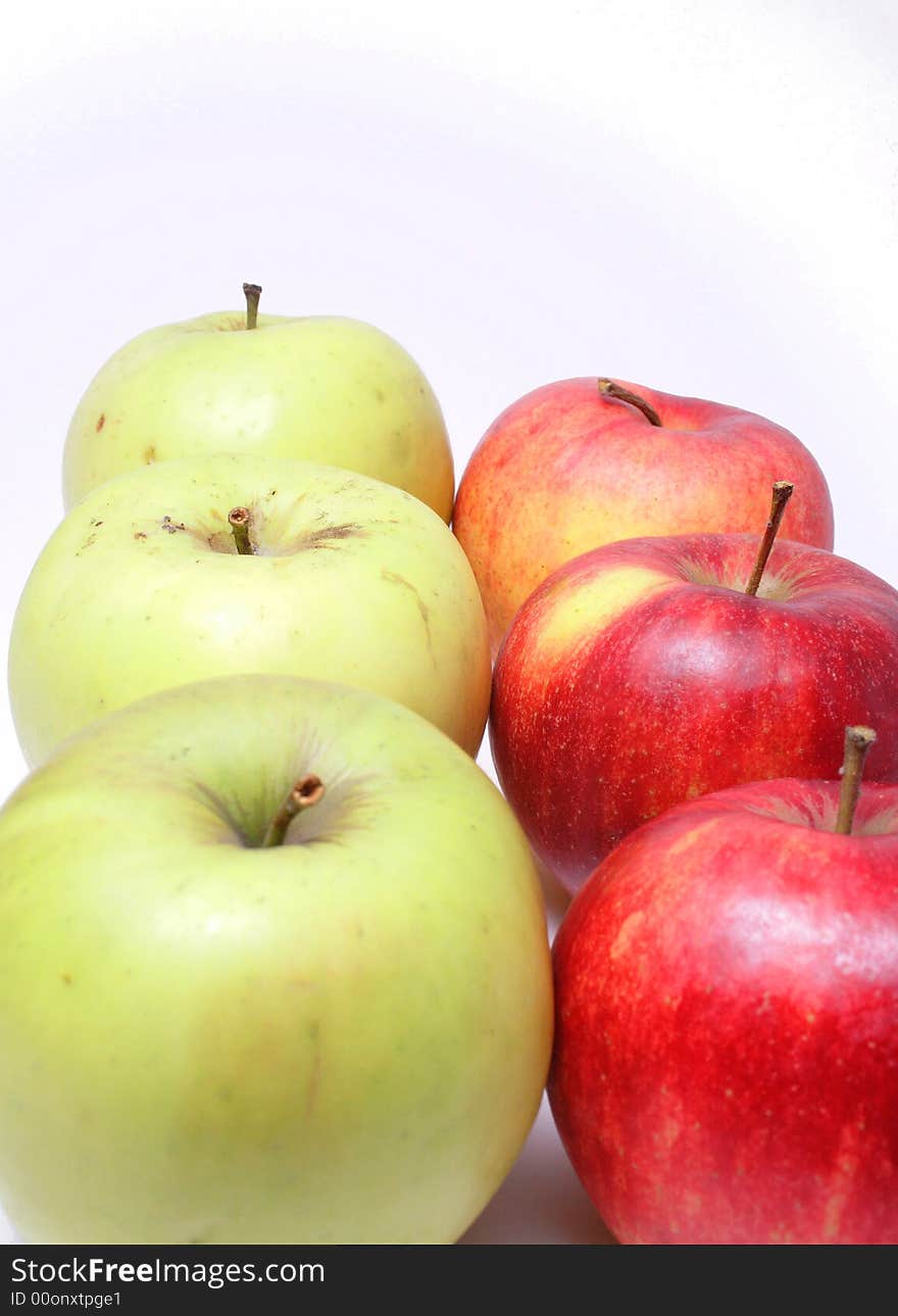 Sweet apples on the neutral background