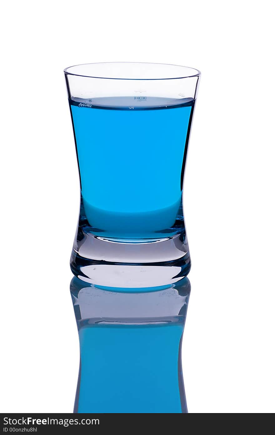 Blue cocktail isoleted over white