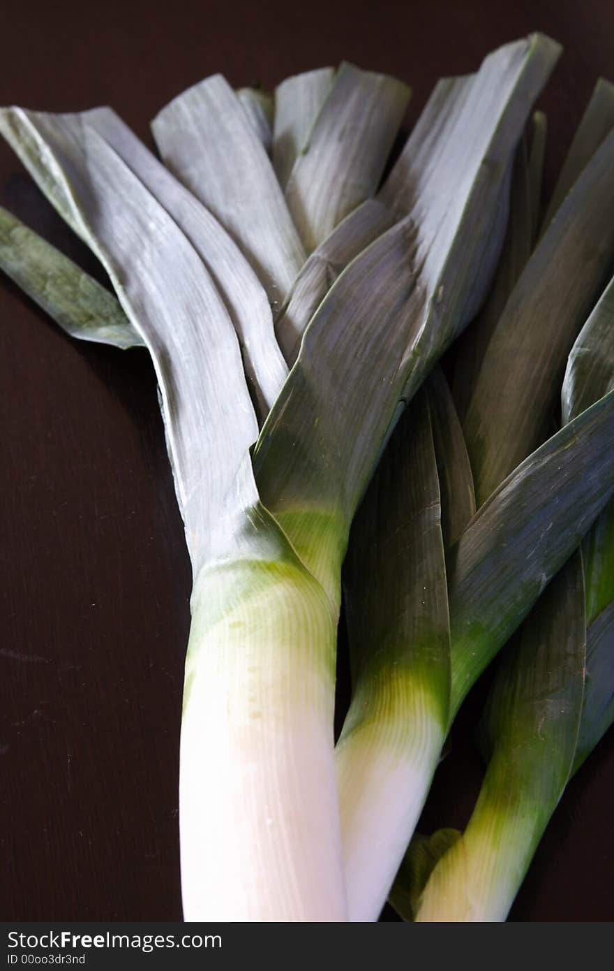 Bunch of fresh leeks