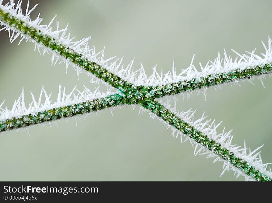 Frosted football net against blur background