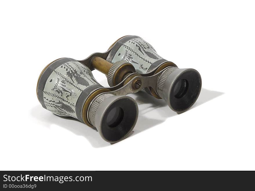 Vintage opera glasses isolated on white. Vintage opera glasses isolated on white