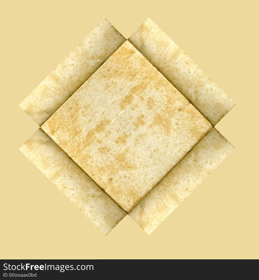 Blonde grunge paper frame composition