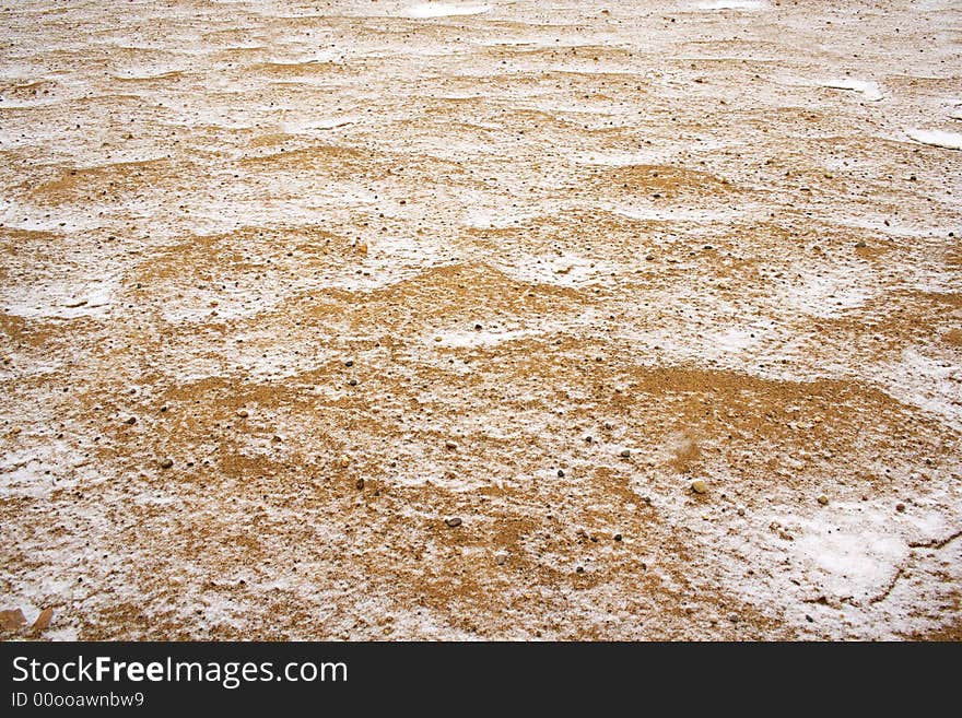 Sand Covered With Thin Snow