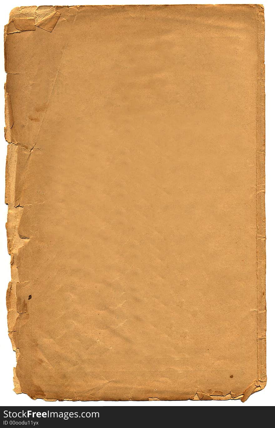 Old yellowed sheet of paper of an old book