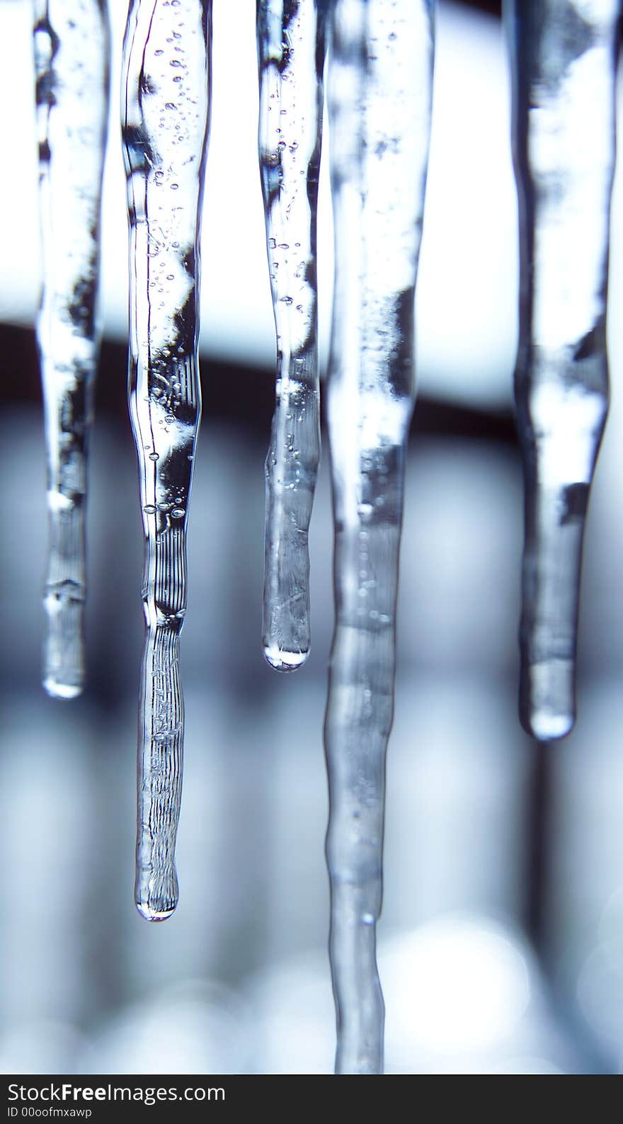 Icicles with light and bubbles. Icicles with light and bubbles