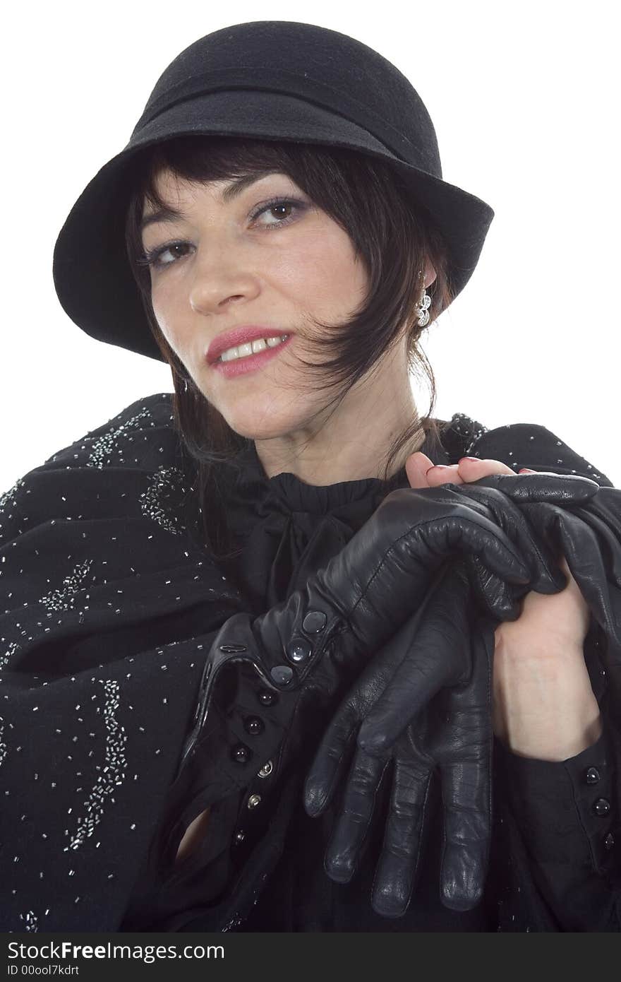 Portrait of a beautiful woman on isolated background