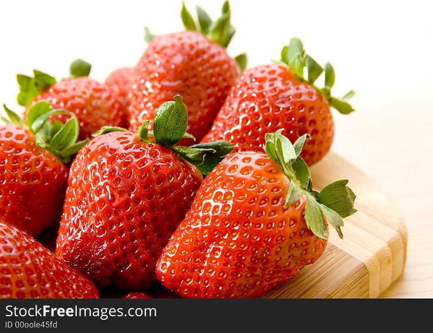 Fresh strawberries isolated on white background