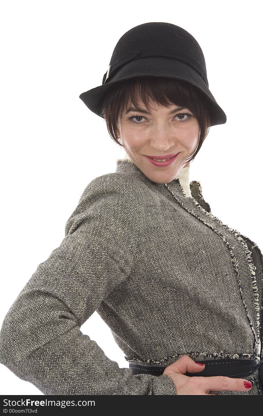 Portrait of a beautiful woman on isolated background