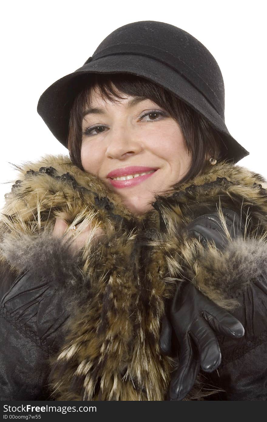 Portrait of a beautiful woman on isolated background