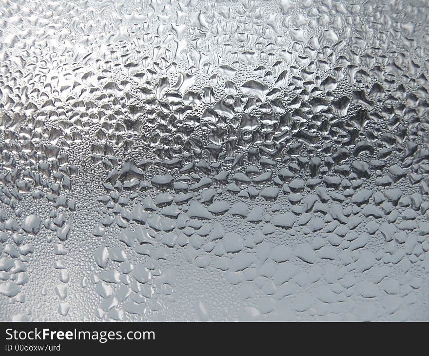 Water Drops On Glass Surface